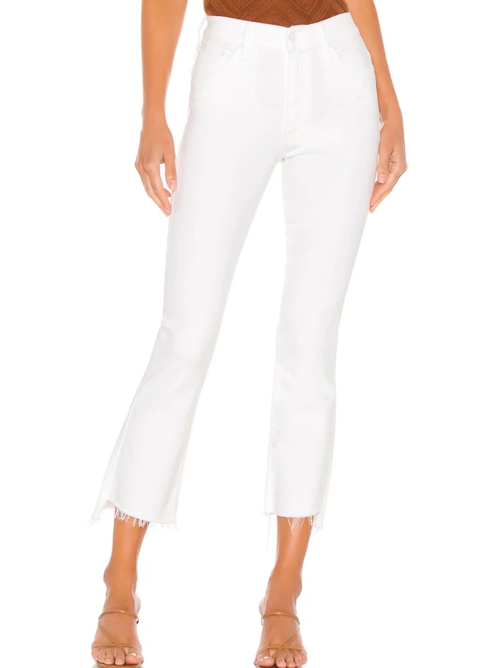 NWOT Mother Denim Insider Crop Step Fray Jeans White 31